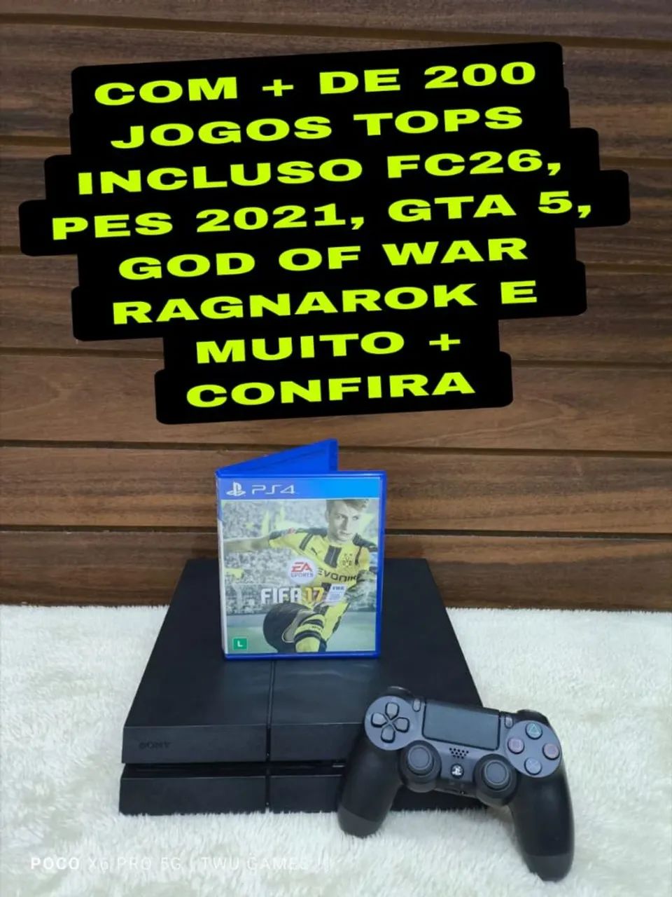 PS4 + 200 jogos tops 