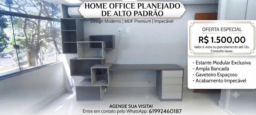 Home office planejado de alto padrão