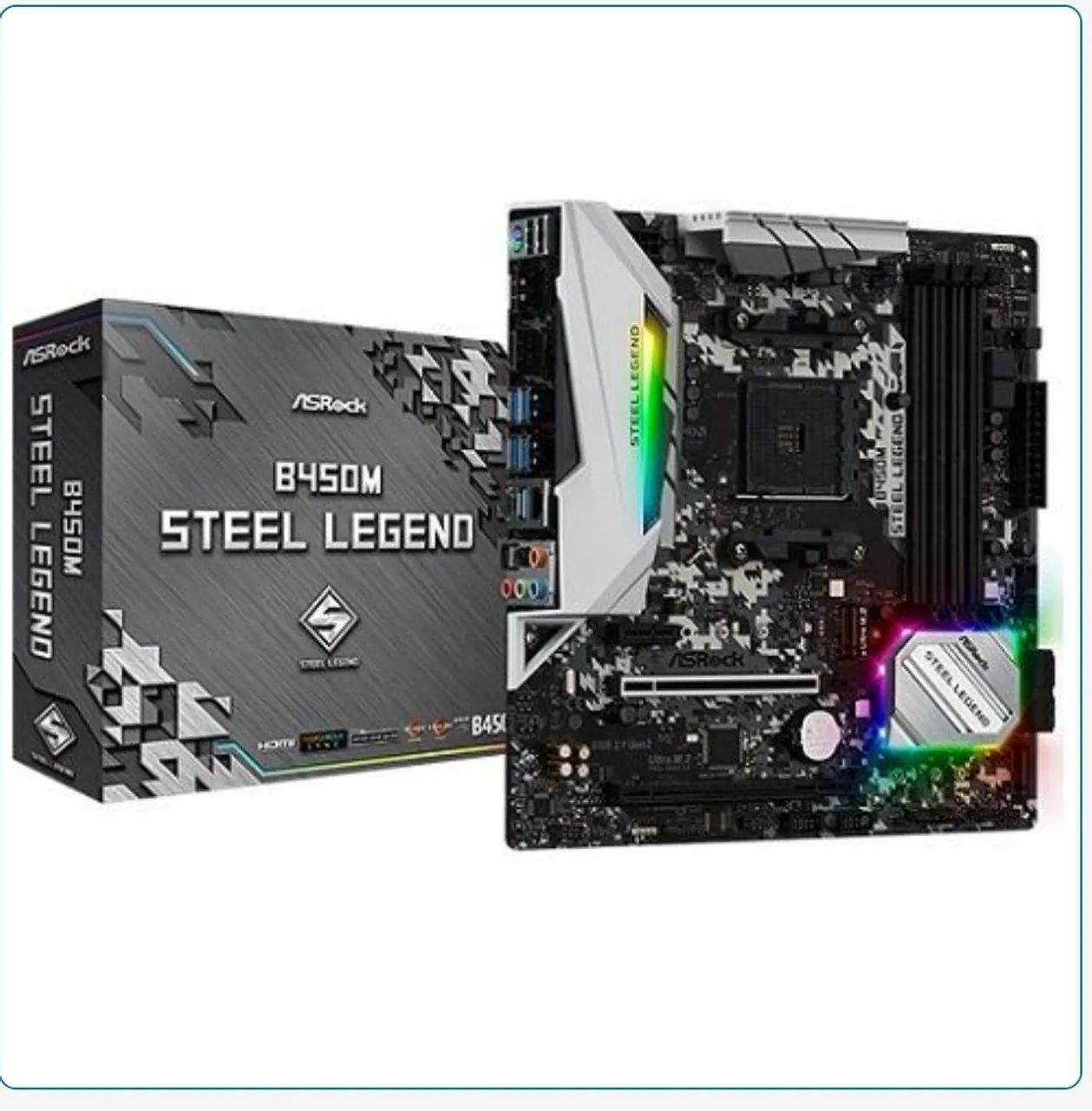 Placa Mãe AM4 ASRock B450M STEEL LEGEND