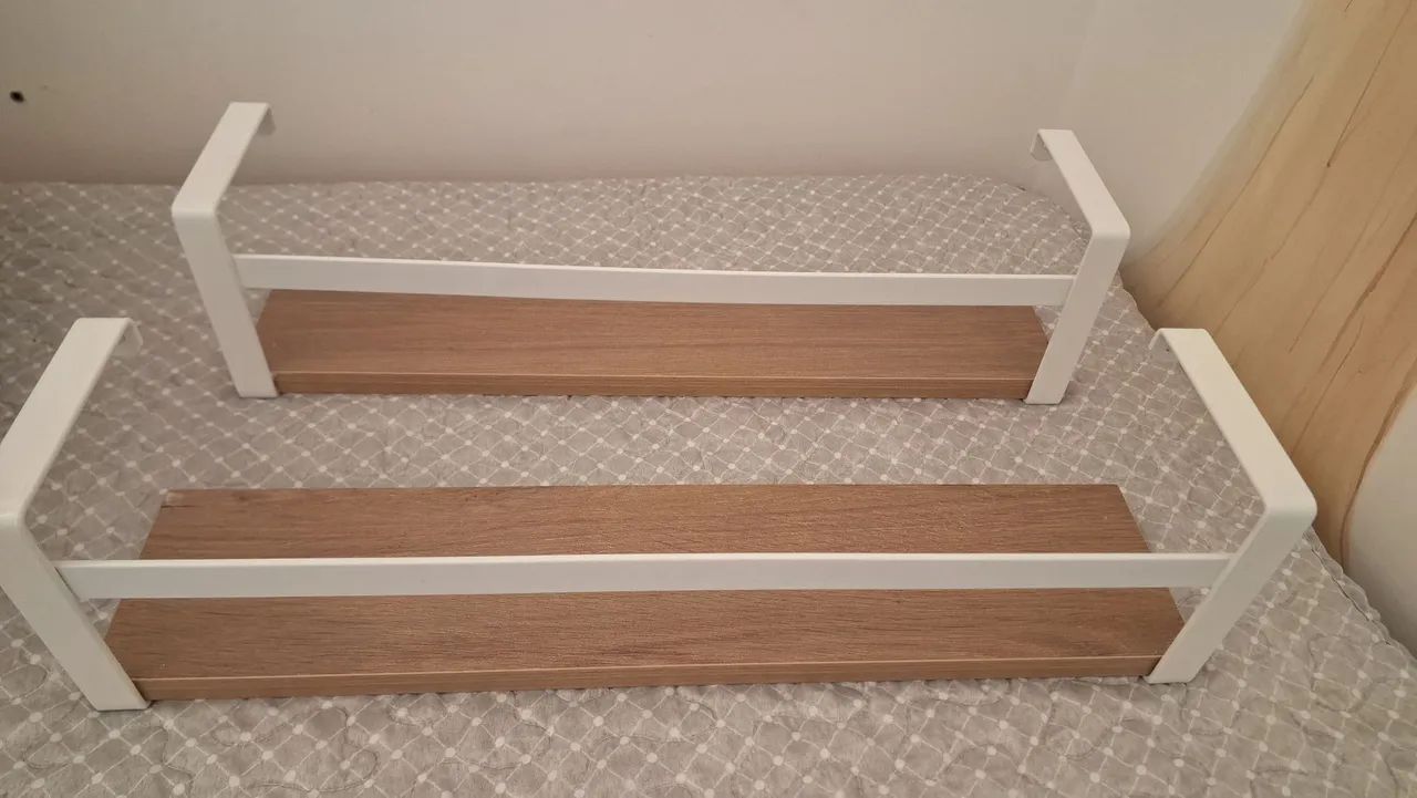 Prateleira Box Estilo 45cm Branco e Madeirado Luciane