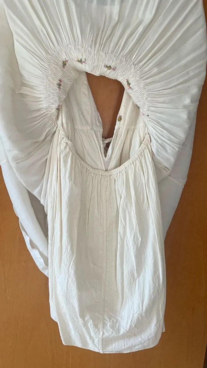 vestido boho off white bordado p - Foto 2