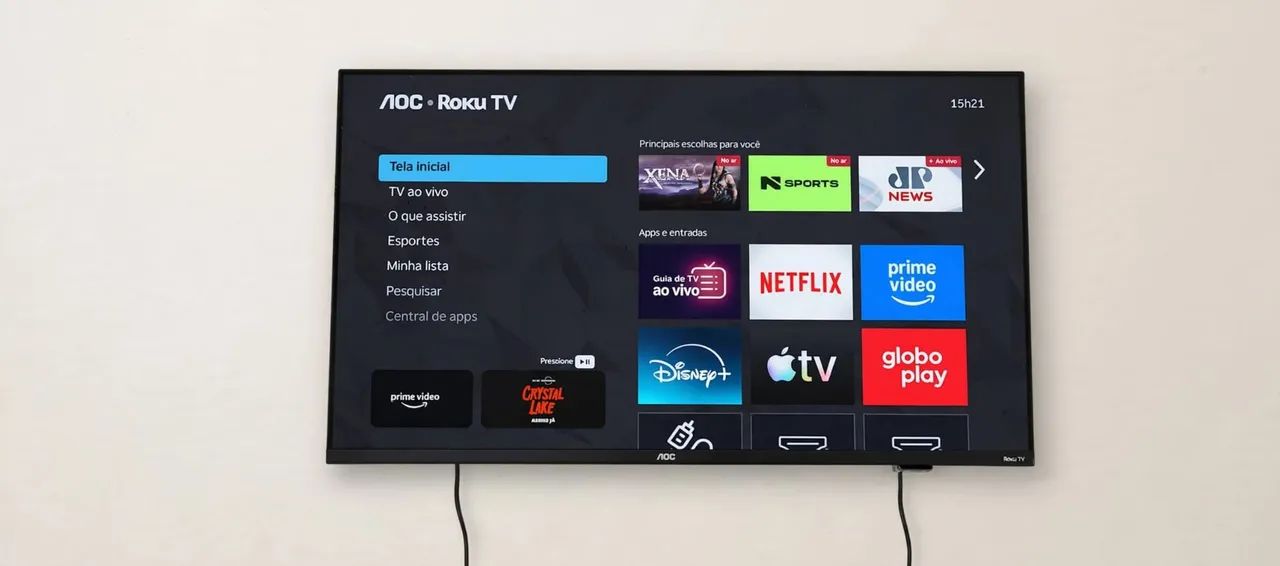 Vende-se tv 43 polegadas seminova .Aoc.  roku  tv smart - Foto 3