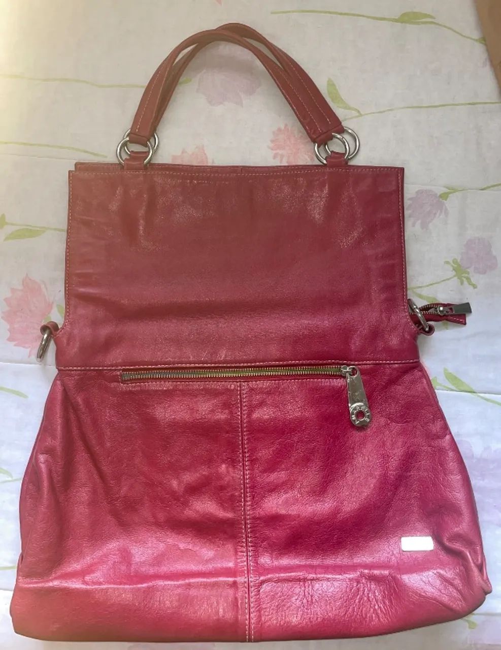 Bolsa de couro vermelha Amarelle