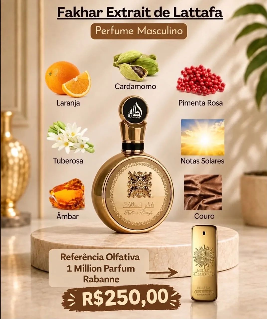 Perfume Árabe Masculino Fakhar Extrait Lattafa