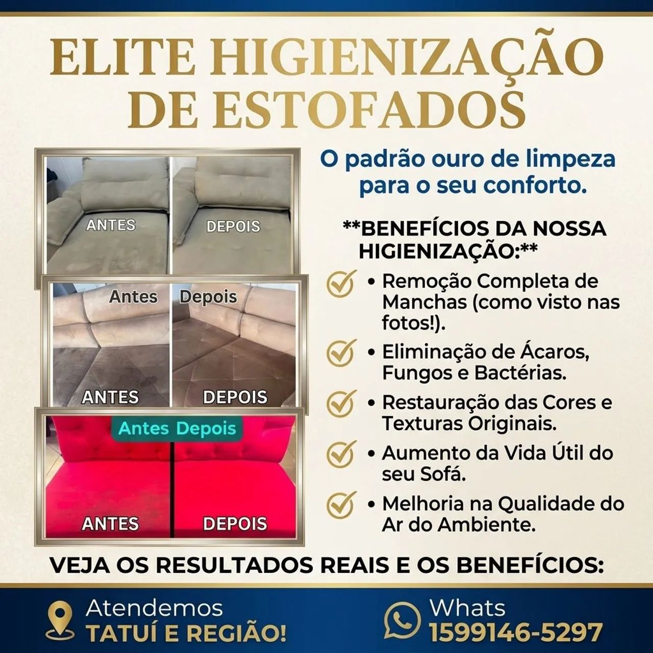 Higienização e Limpeza Profissional de Sofás, Colchões e Estofados