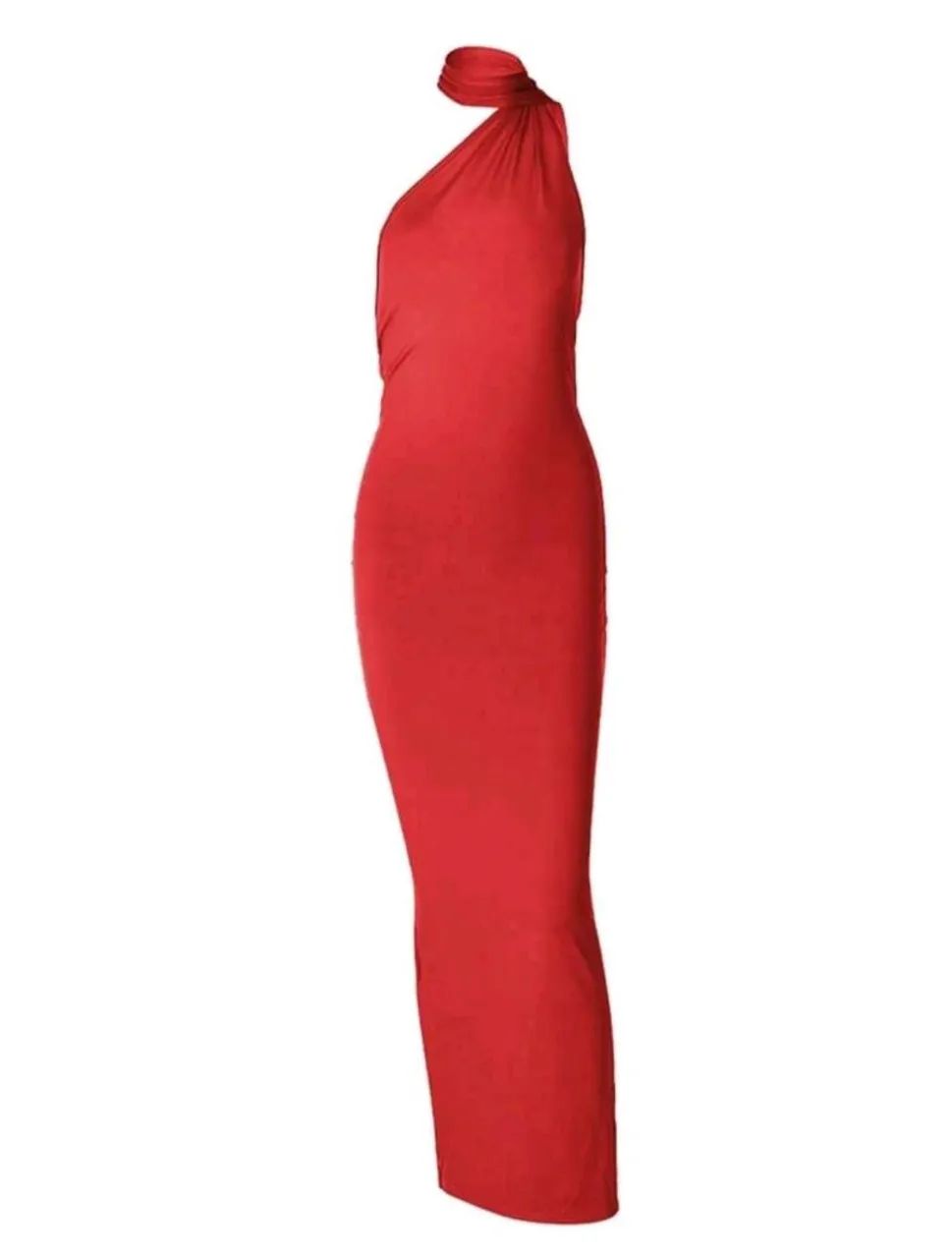 Vestido elegante vermelho cauda de sereia  - Foto 3