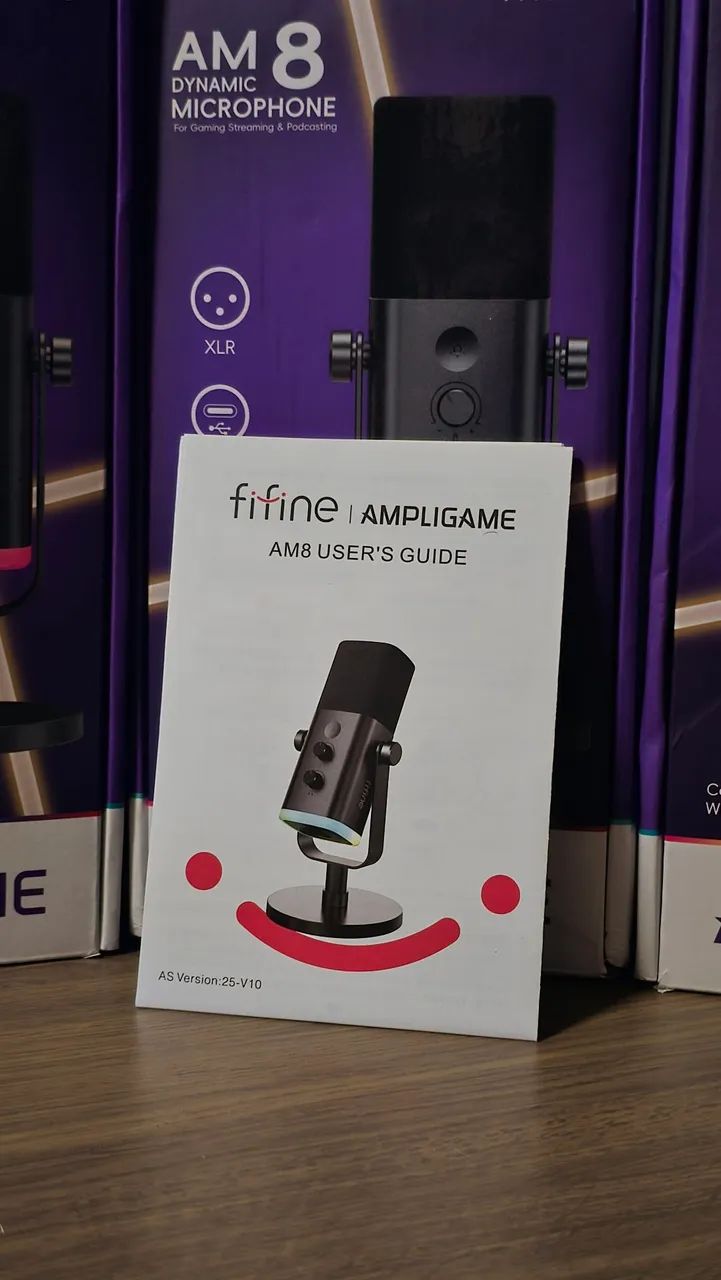 Microfone Fifine AM8 Dinâmico - Conexão USB e XLR - RGB - Novo - Foto 3