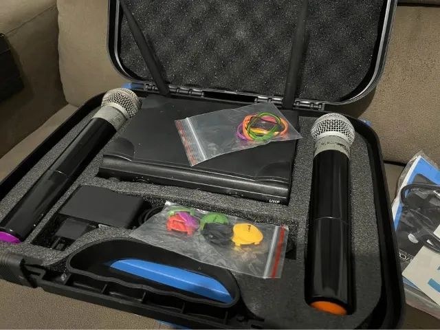 ? KIT 2 MICROFONES SEM FIO LYCO UH-02MM - Foto 3