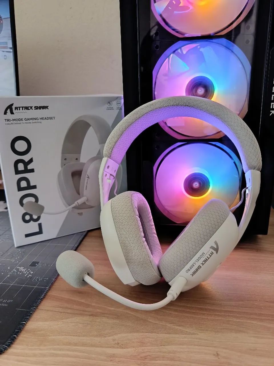Headset Attack Shark L80 Pro Branco  - Foto 2