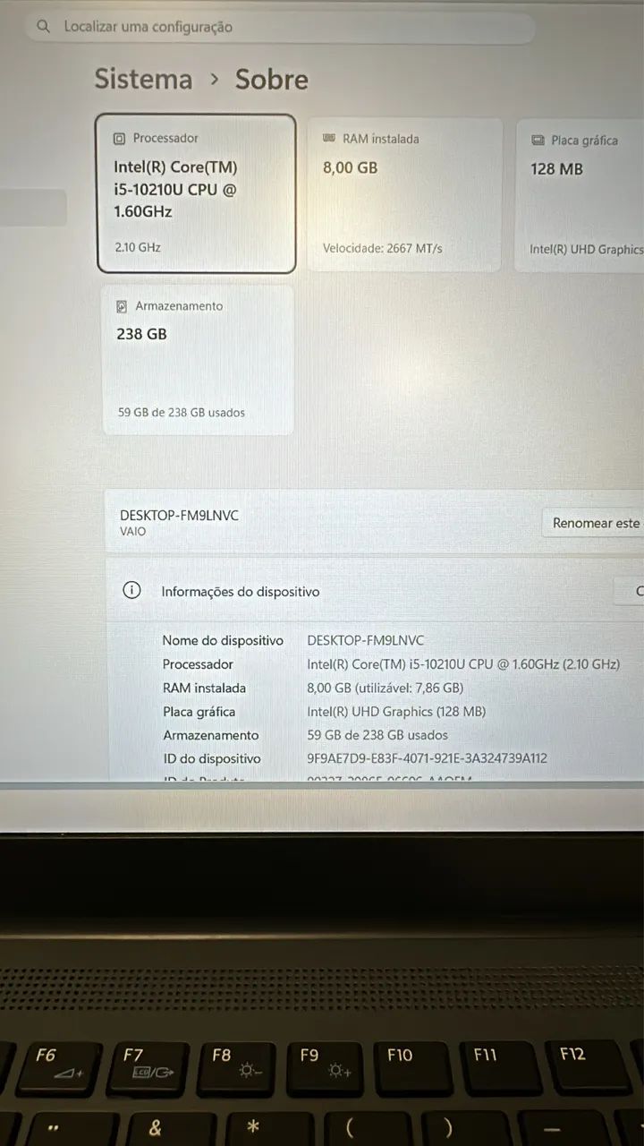 Notebook Sony Vaio