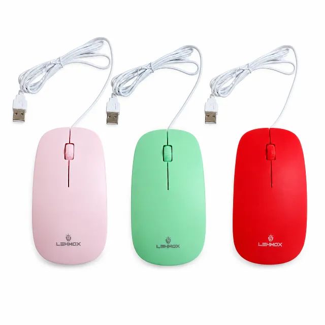 Mouse USB Com Fio LEHMOX LEY-1564 Silencioso Ergonômico Plug Play