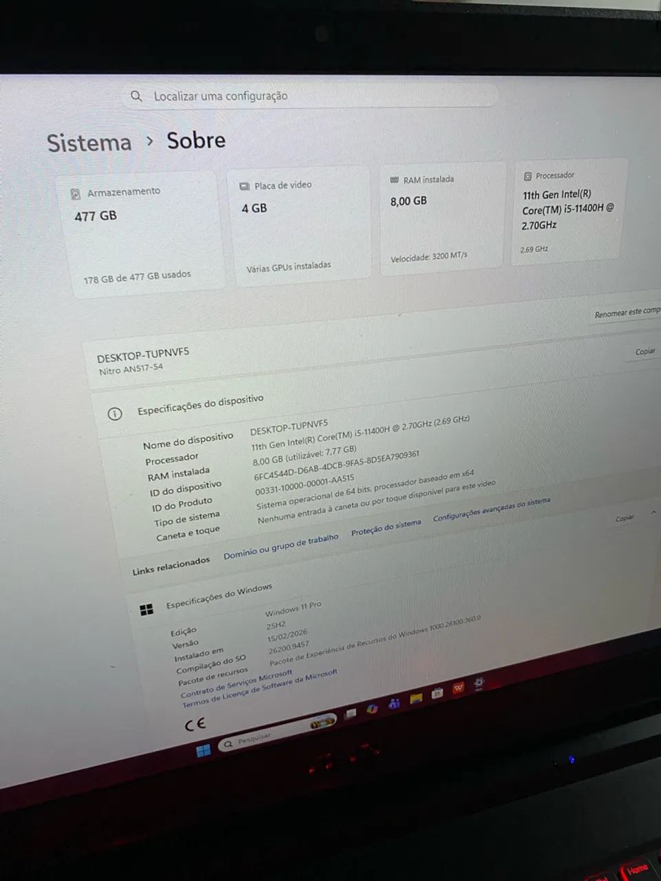 Vendo notebook acer nitro com 1 ano de uso (entrego) - Foto 4