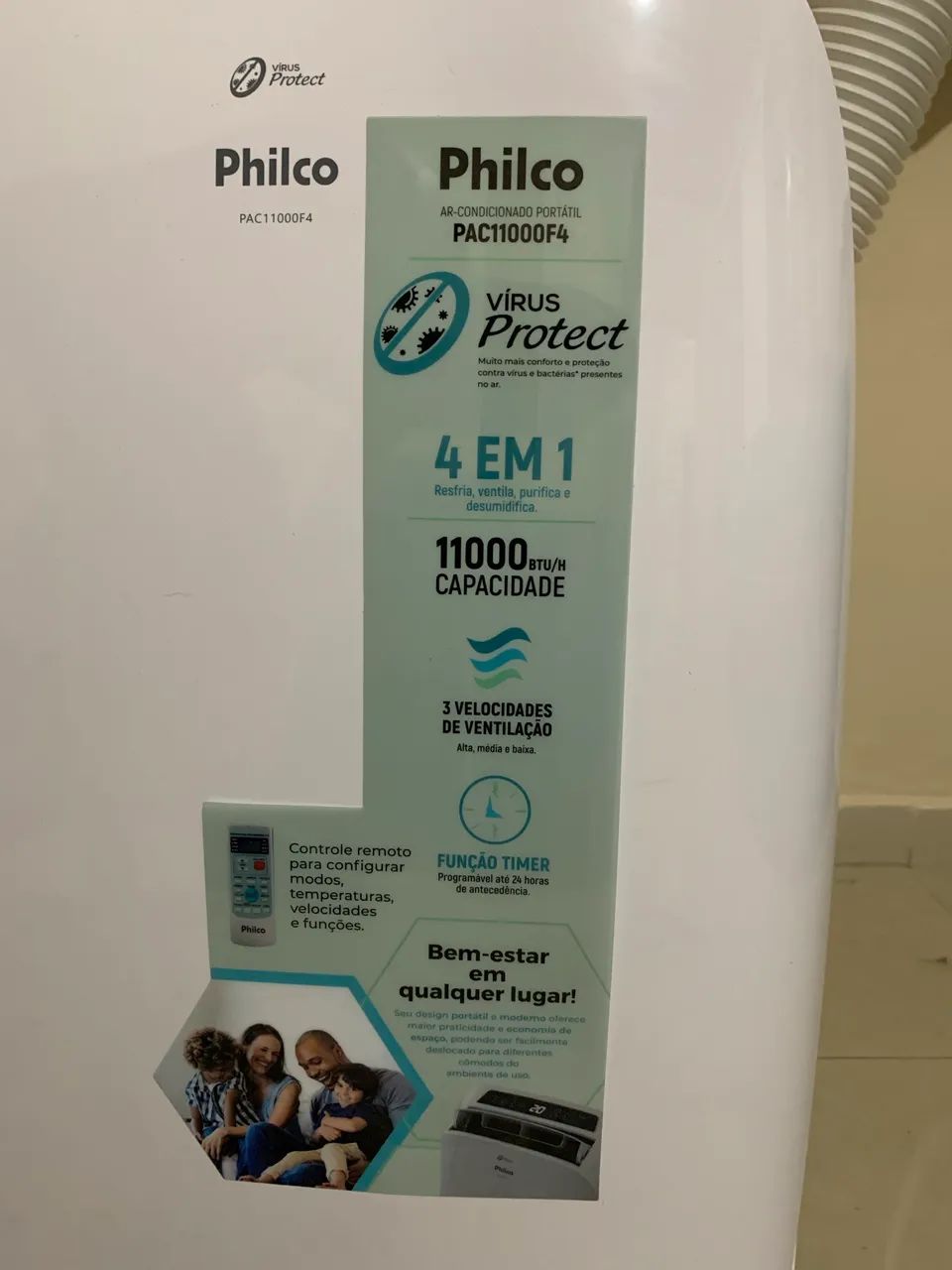 Ar condicionado portátil Philco 11.000btu 220v - Foto 4