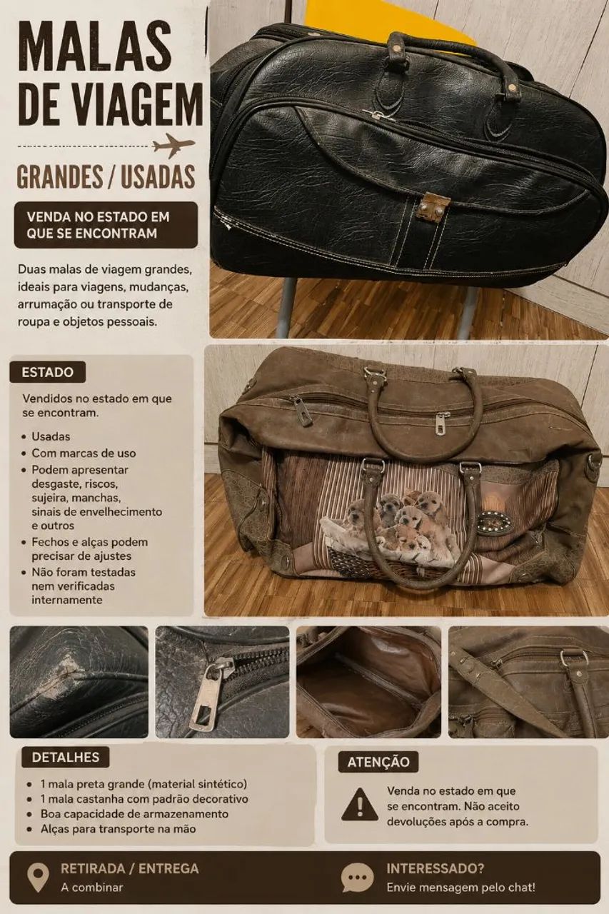 02 bolsas pra viagem (No Estado)