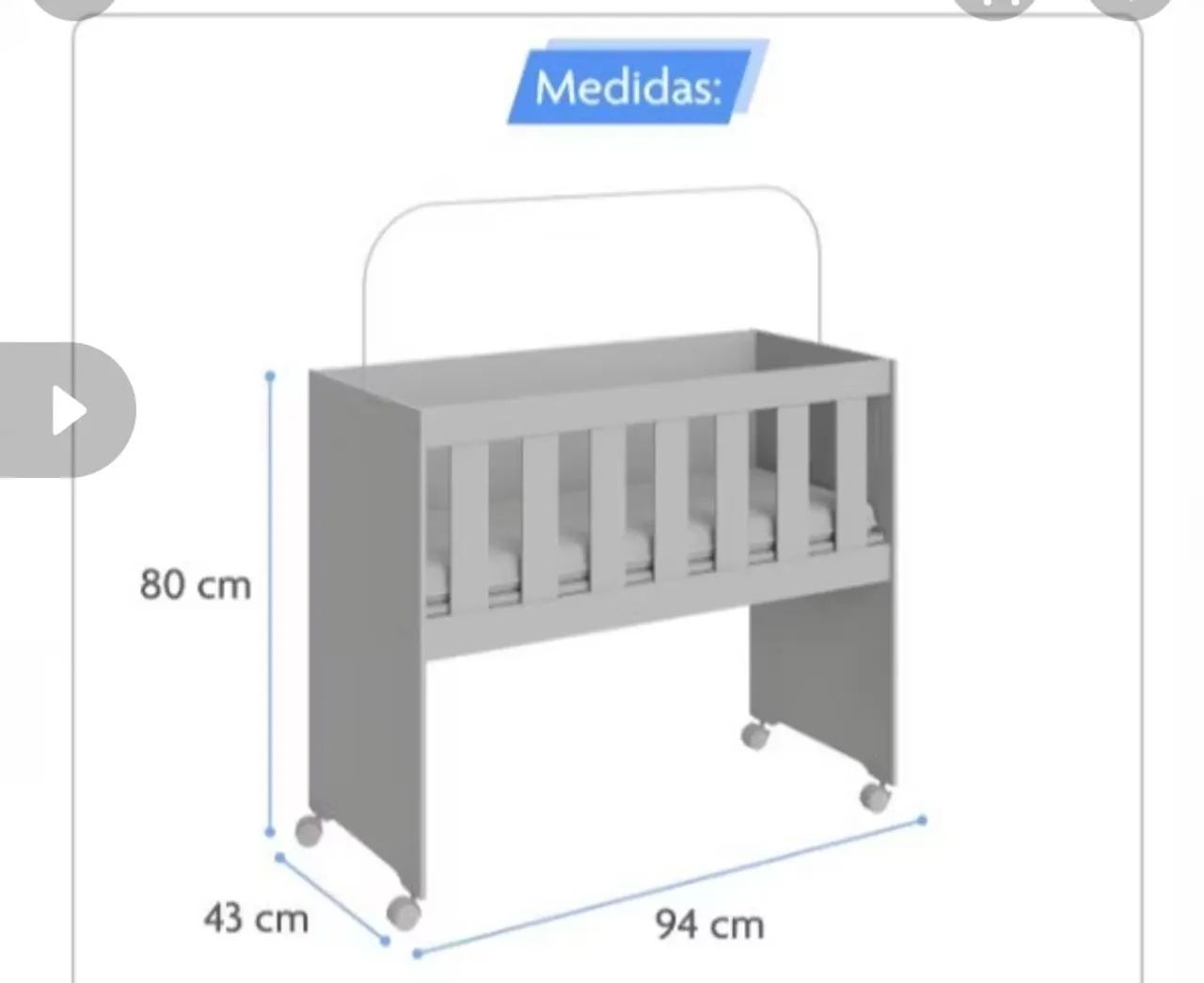 Mini Berço Seminovo  apenas 1 mês de uso  - Foto 2