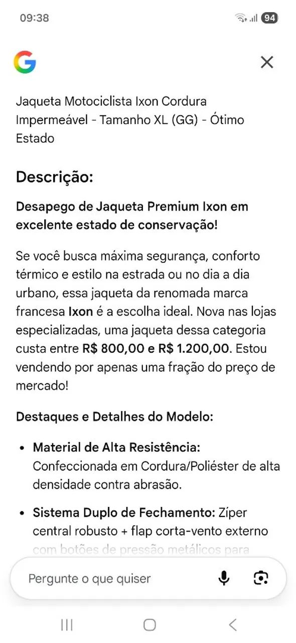 Jaqueta motociclista ixon xl - Foto 5