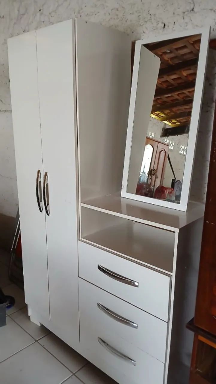 Penteadeira/Guarda-roupa com Espelho, Armário e Gavetas  - Foto 5
