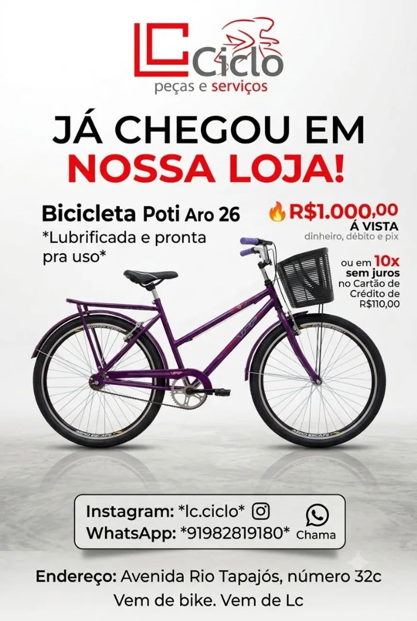 Bicicleta poti aro 26 e aro 24 em nossa loja  - Foto 2