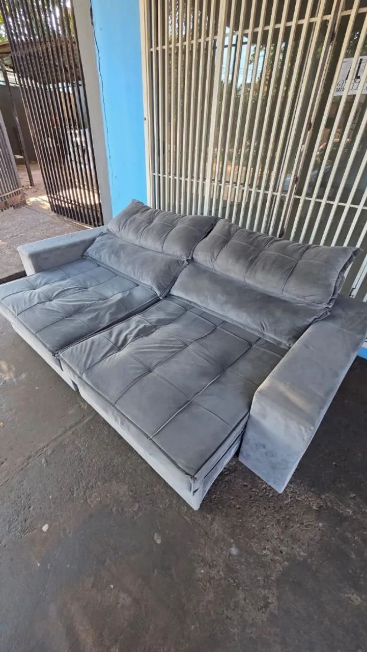 sofa retrátil e reclinável usado ( ENTREGA GRÁTIS ) - Foto 4