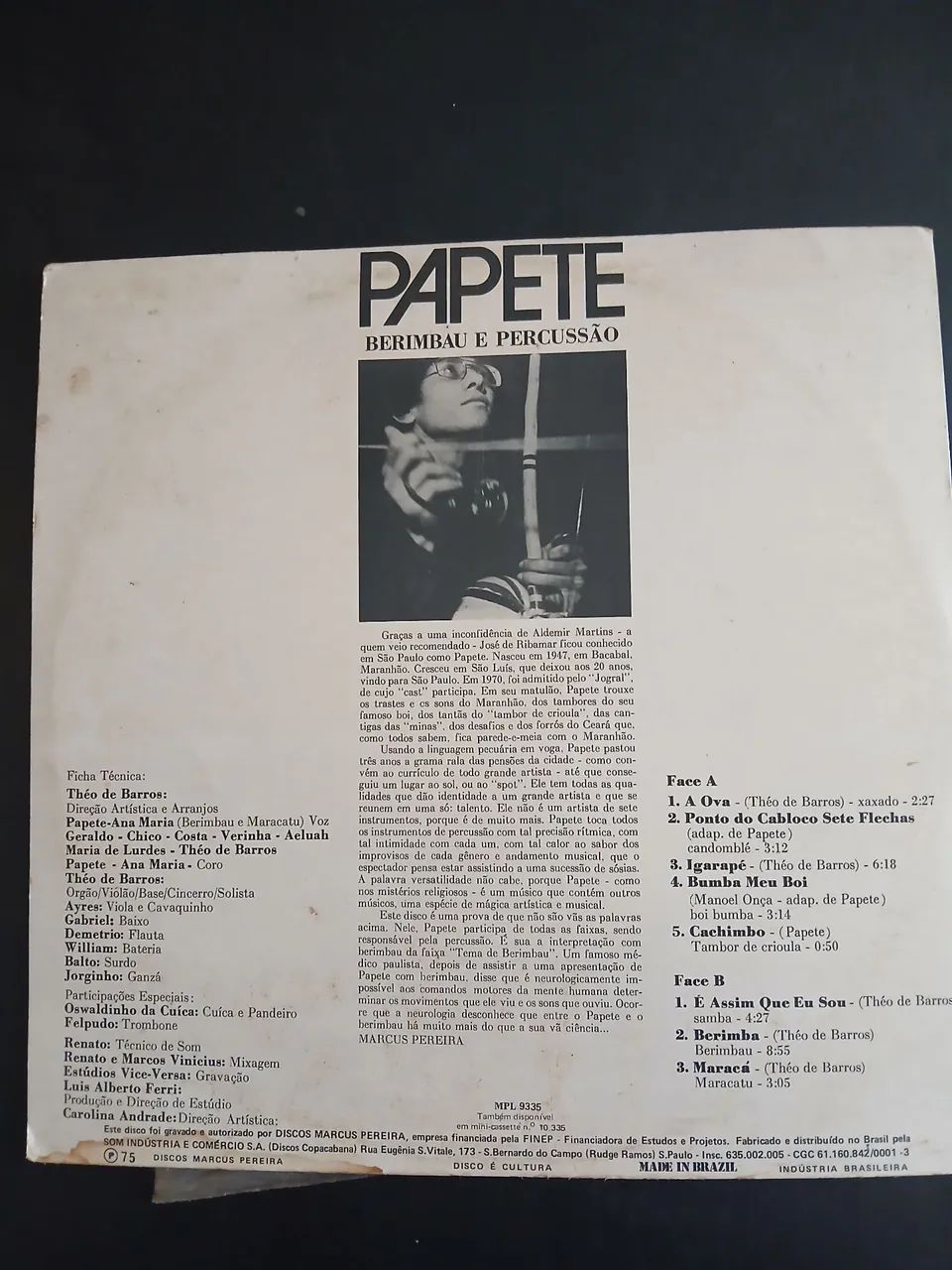 Vinil Papete Berimbau e Percussão  - Foto 2