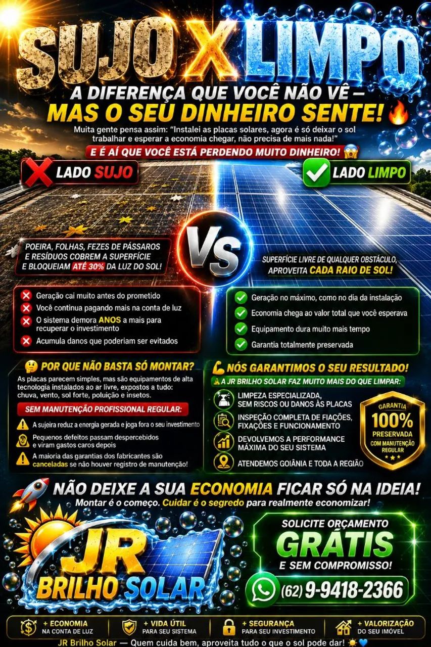 Limpeza de placas solares?