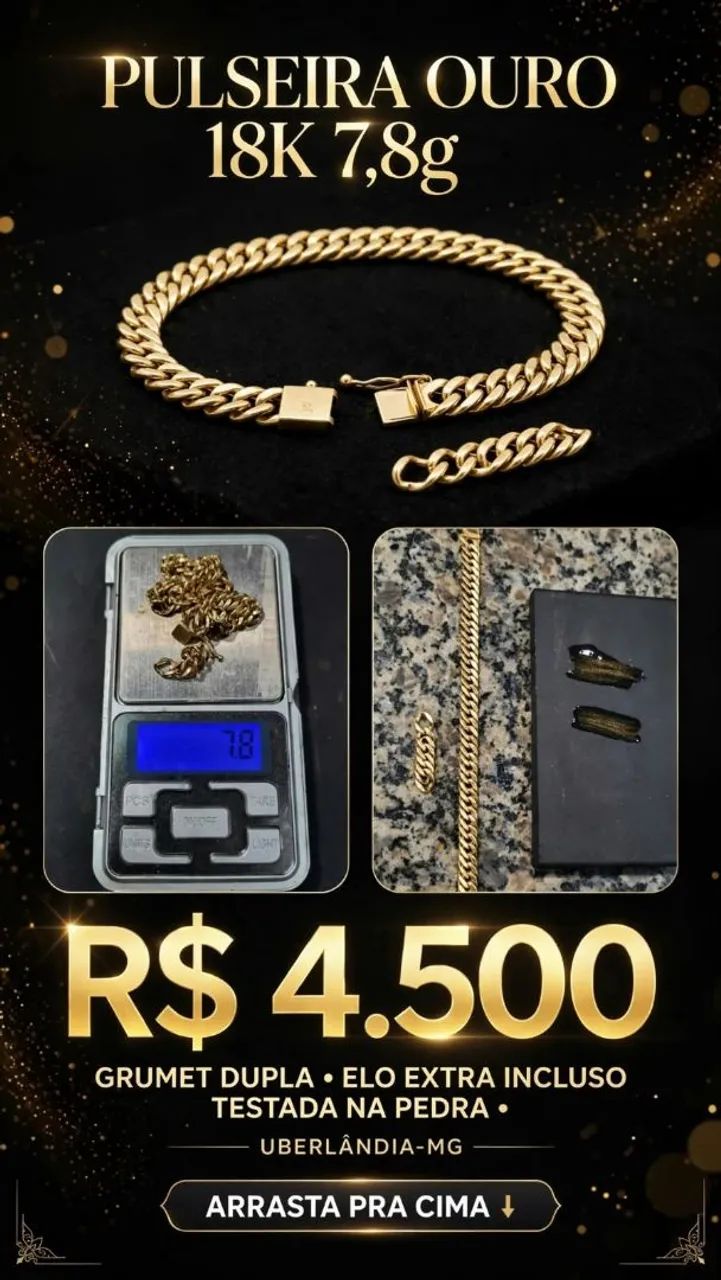 Pulseira de ouro 18k  750