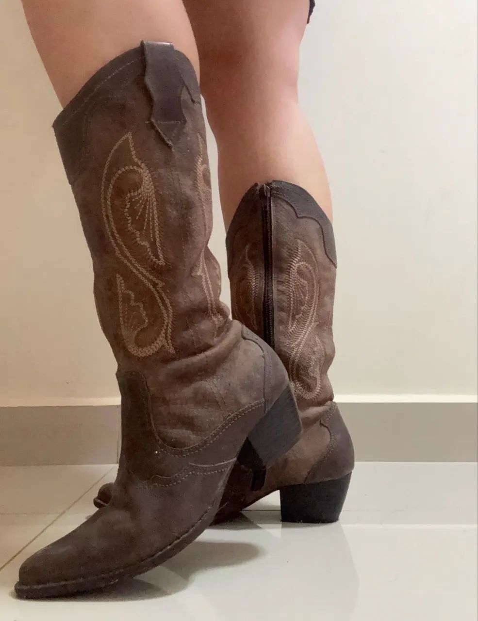 bota texana via marte couro marrom 34 - Foto 4