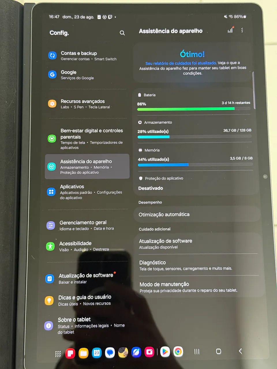 Samsung tablet S9FE Plus com caneta