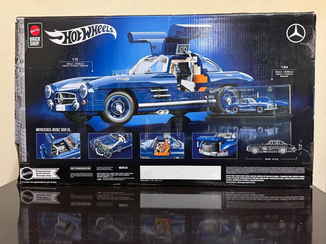 Mattel Brick Hot Wheels Mercedes-Benz 300 SL montável escala 1:12