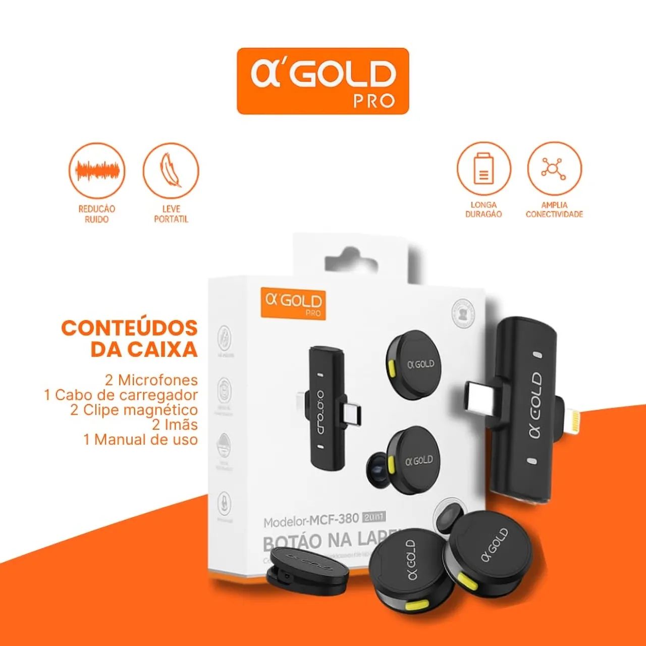 Microfone de lapela Gold pro - Foto 2
