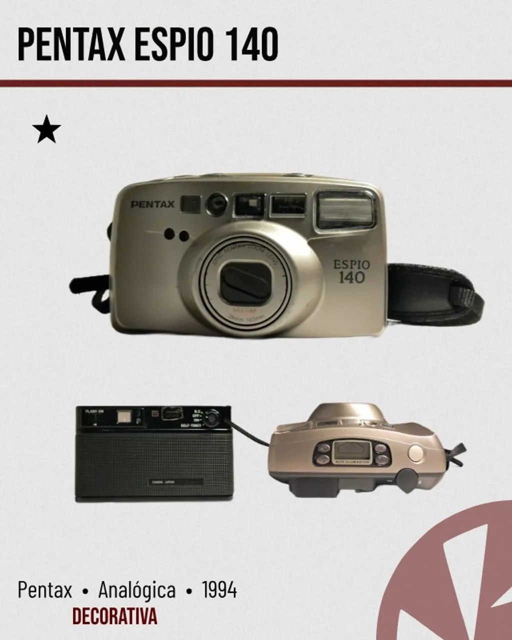 Câmera analógica PENTAX ESPIO140 (ler descrição) - Câmeras e