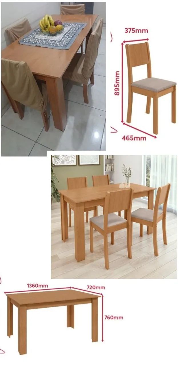 MESA DE JANTAR 4 LUGARES 