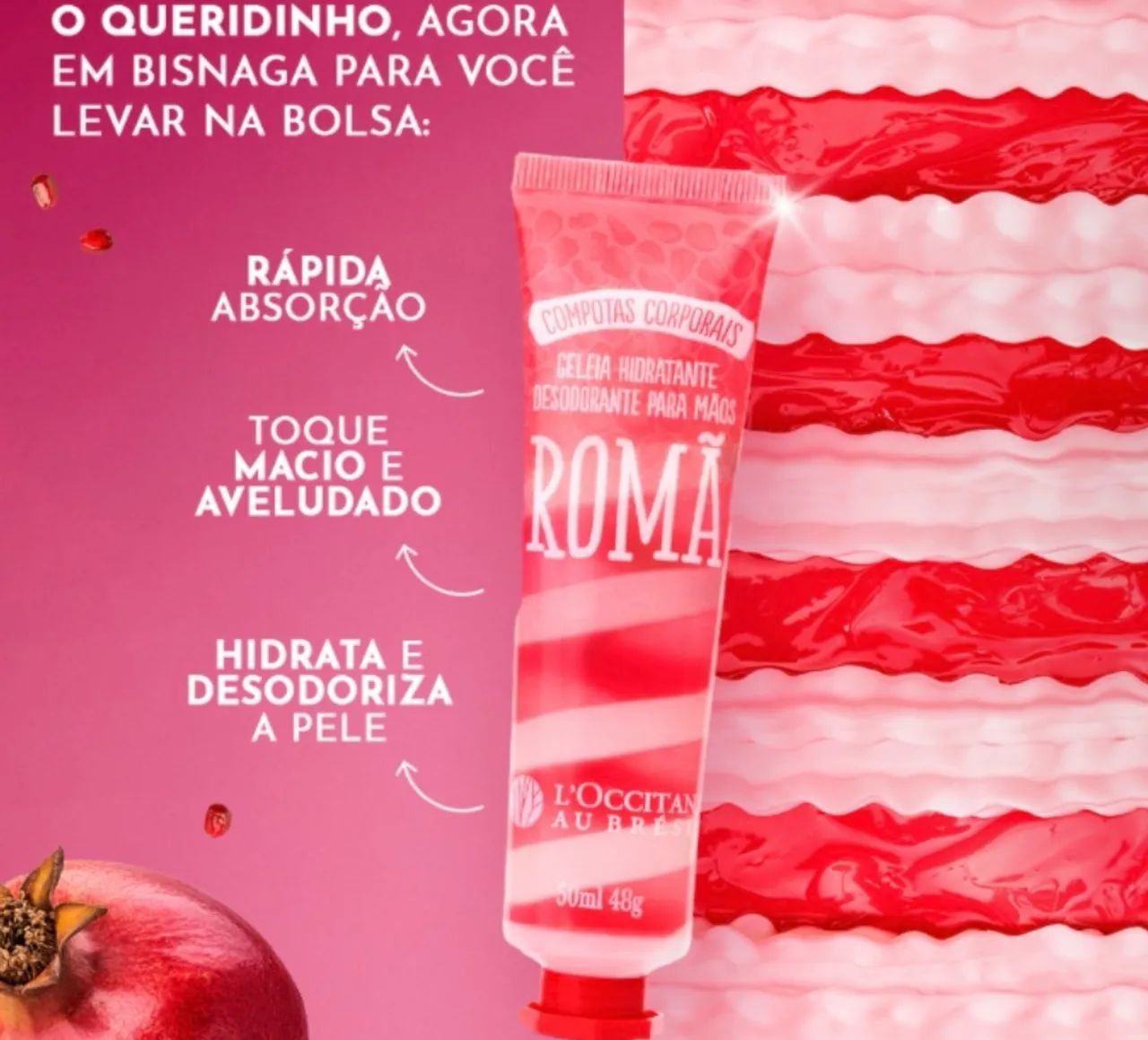 Hidratante Desodorante para Mãos Romã 50mL