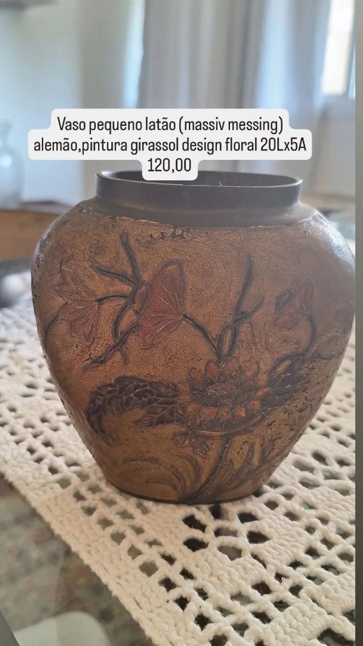 Vaso latão pequeno antigo