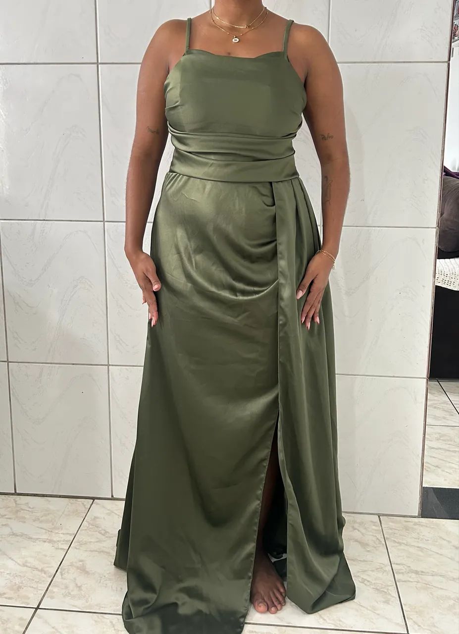 Vestido madrinha verde oliva | GG