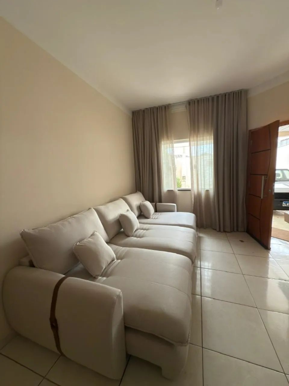 Sofa retrátil de linho 2,90 metros - Foto 2