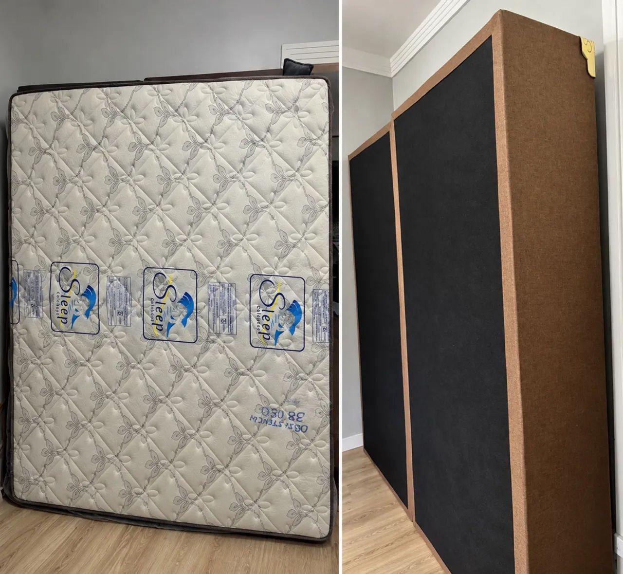 Cama King size nova 2,00x 1,93, colchão no plástico