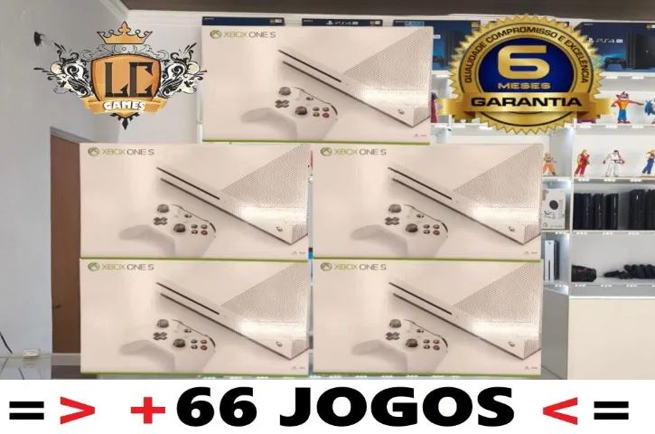 XBOX ONE S 1TB + 66 JOGOS + O6 MESES GARANTIA + BRINDES I LOJA FISICA BH