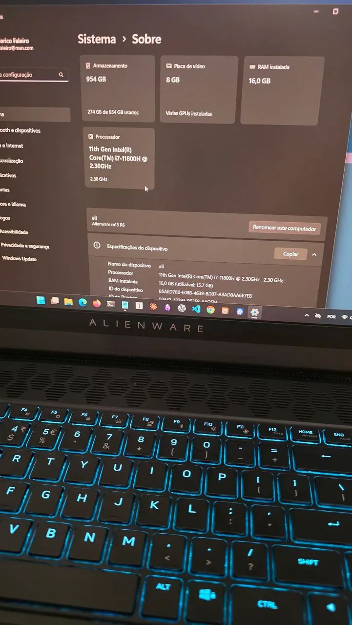 Notebook Alienware M15 R6 16GB RTX 3070 - Foto 4