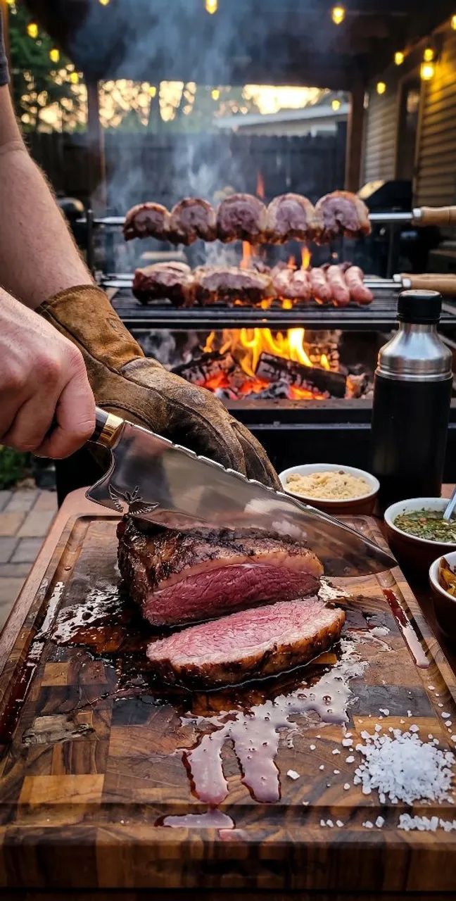 Faca artesanal Premium para churrasco 10 polegadas  - Foto 5