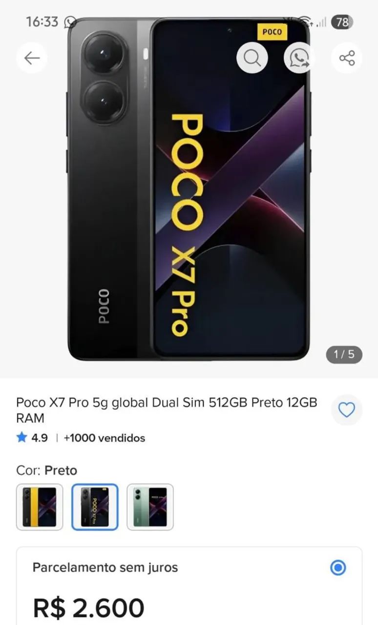 POCO X7 PRO 5G Dual Sim BLACK