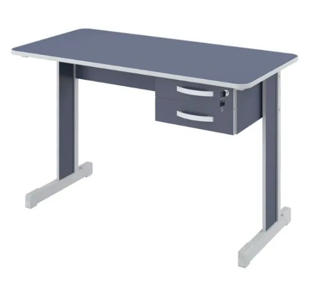 Mesa de Escritório Escrivaninha com 2 Gavetas AZUL  - Foto 2