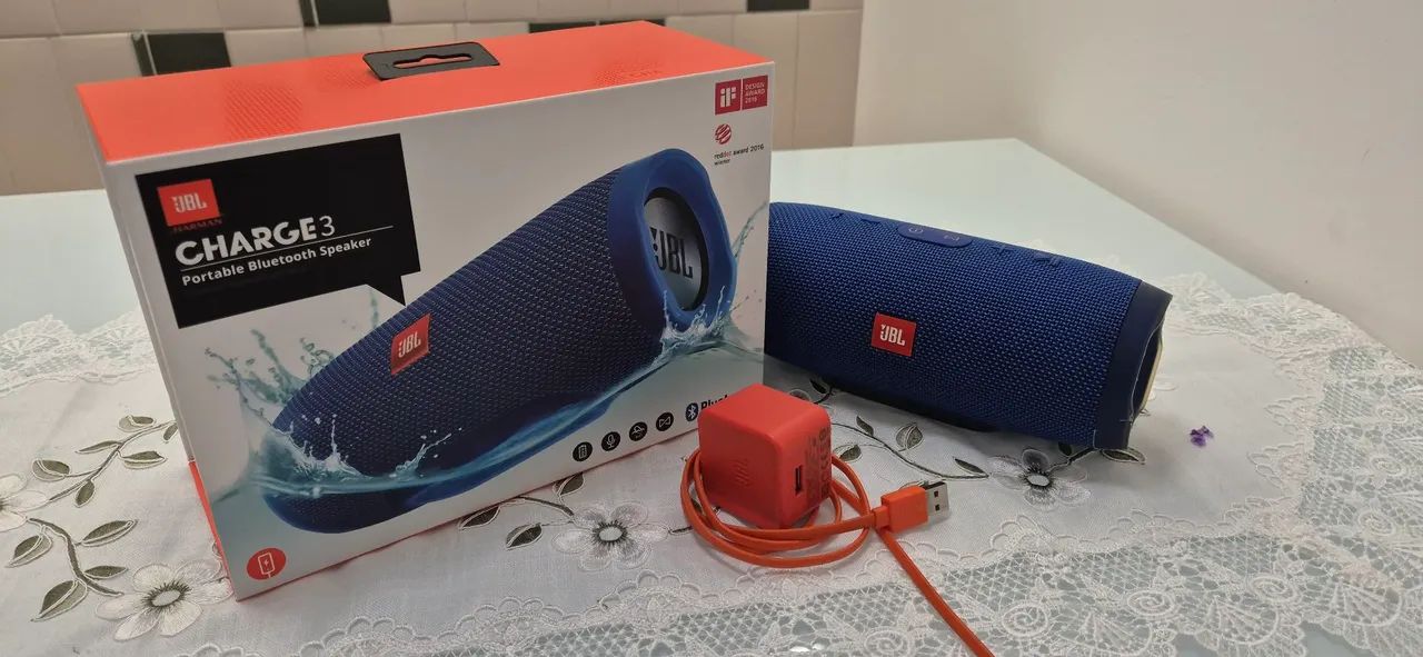 Jbl charge 3 original, com caixa, carregador e cabo - Foto 5