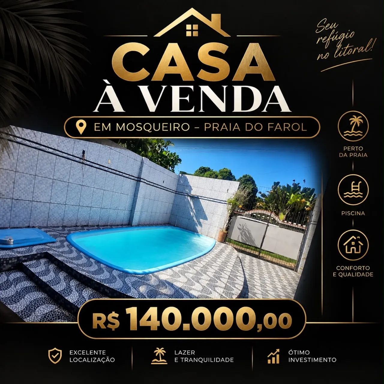 VENDE-CASA À VENDA EM MOSQUEIRO - PRAIA DO FAROL