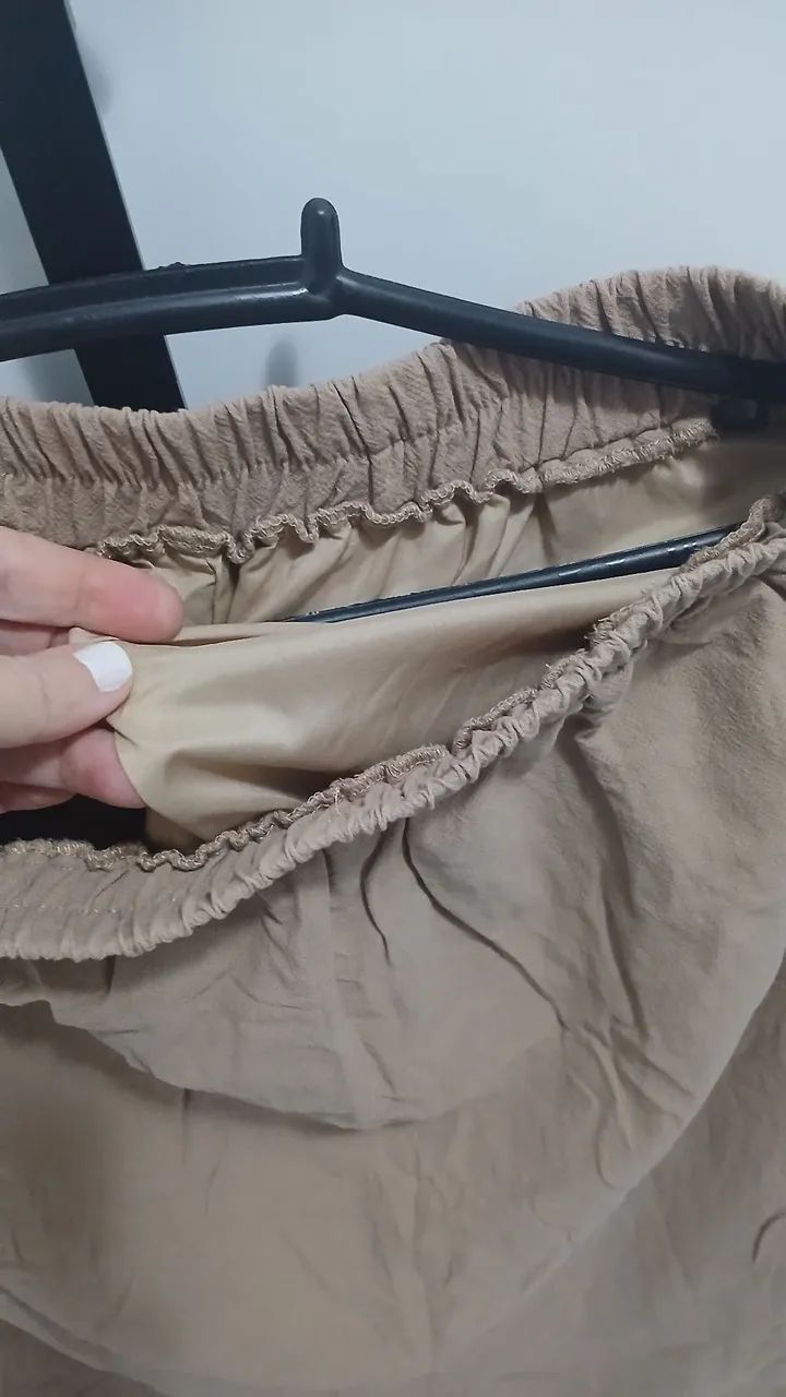 Saia longa nova 46 100% algodão forrada com bolsos - Foto 3
