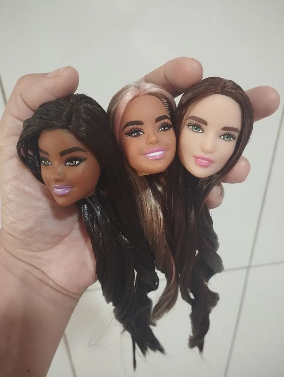 Lote de cabeças barbie com reroot