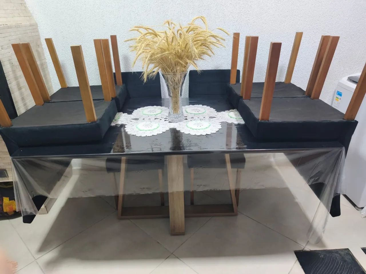 MESA DE VIDRO 6 CADEIRAS - Foto 2