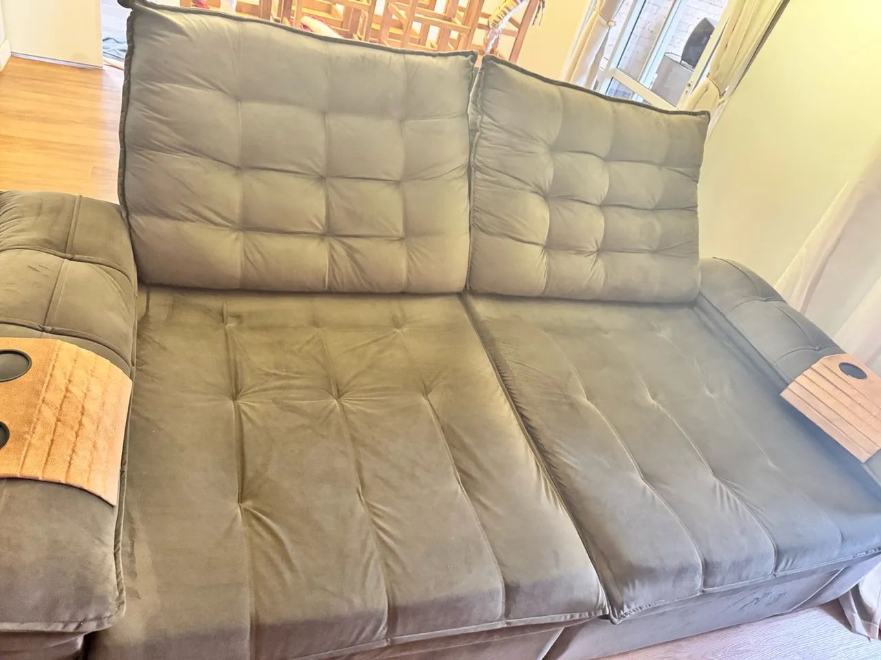 Sofá Retrátil Reclinável 2,90 m cinza chumbo  - Foto 2