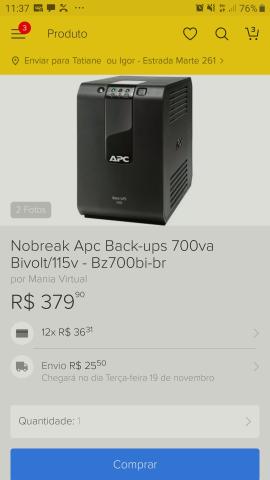 Nobreak APC 700 Back-UPS - Foto 2