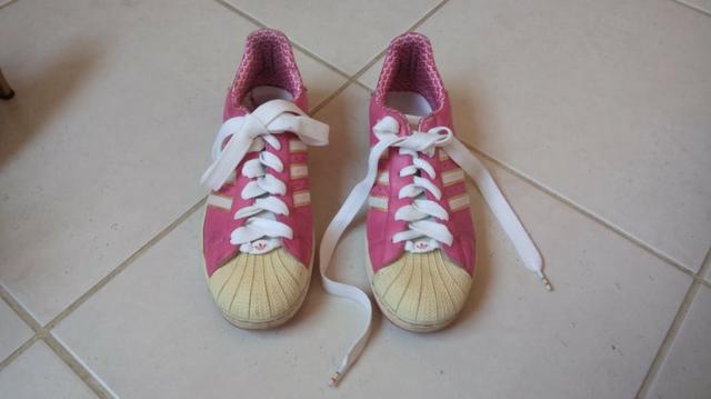 Tênis Adidas Feminino rosa e branco 39/40